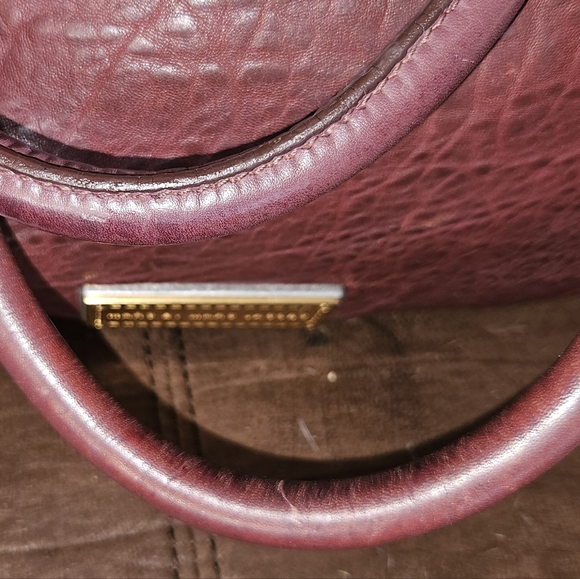 Marc Jacobs Washed up Lauren Burgundy Distressed Leather Satchel Crossbody Bag - Picture 8 of 16